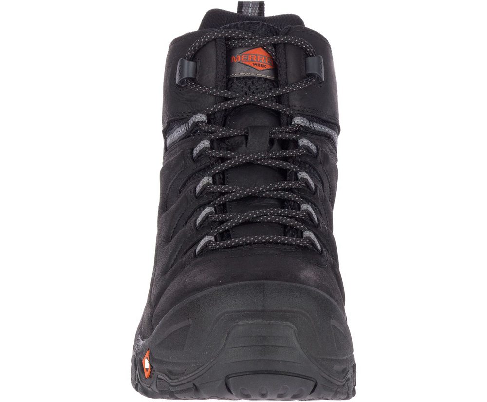 Botas Homem - Merrell Strongfield Couro 6\" Waterproof Comp Toe - Pretas - DMJ931576